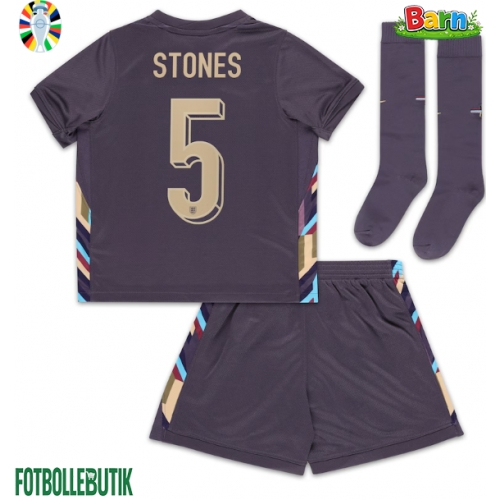 England John Stones #5 Bortaställ Barn EM 2024 Kortärmad (+ Korta byxor)